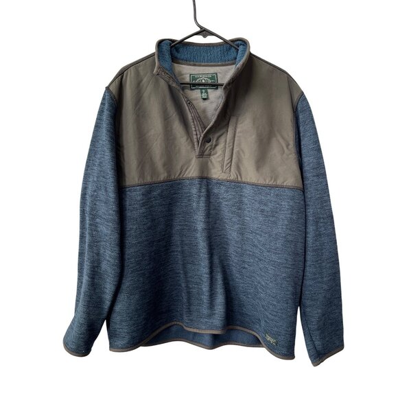 GH Bass and Co Pullover Size XL Fleece Jacket Snap Collar Navy Gray Outerwear - Picture 1 of 6